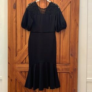 ASOS black dress with lace trim